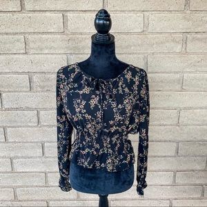 Floral Black Blouse